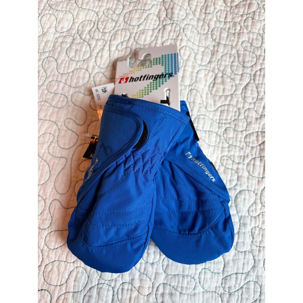 Hotfingers Blue Waterproof Mittens Tots M 3-4 Kids Winter Snow Gear
